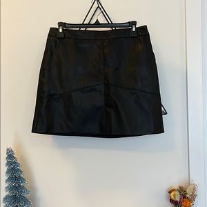 Faux Leather black Mini skirt from Lulu’s